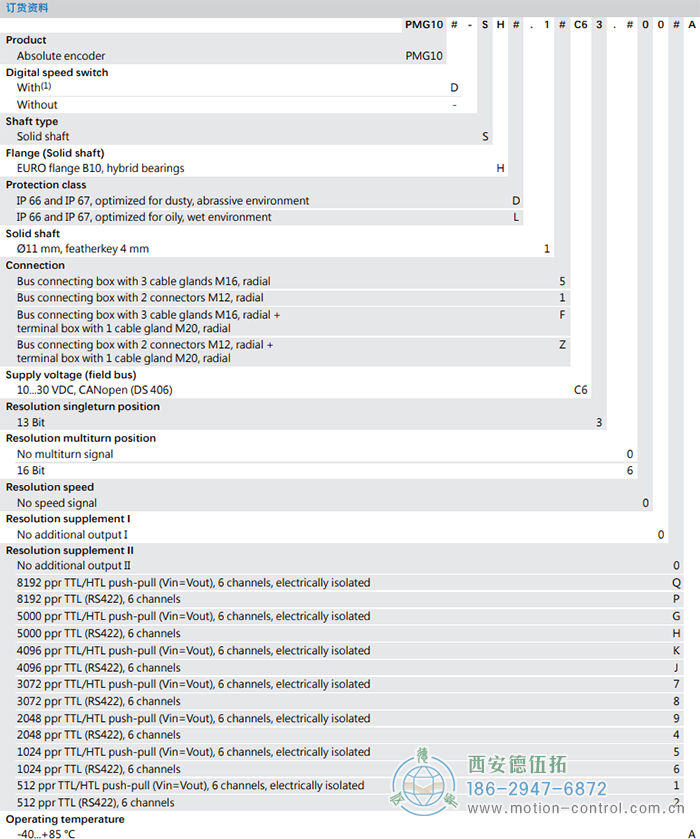 PMG10 - CANopen&reg;绝对值重载编码器订货选型参考(ø11 mm实心轴，带欧式法兰B10或外壳支脚) - 在线免费福利,--精品一区二区,精品------人人,国产亚洲精品麻豆一二三区,亚洲高清视频一区,亚洲综合另类第一页,清纯小仙女jk白丝----,狠狠--激情-