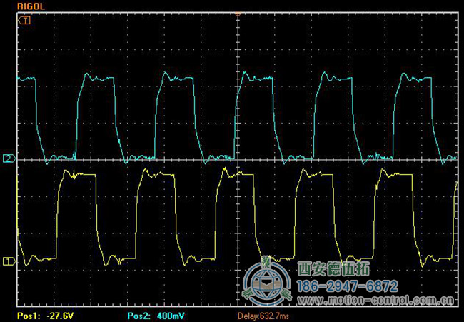 图为增量编码器被干扰时出现毛刺的波形图